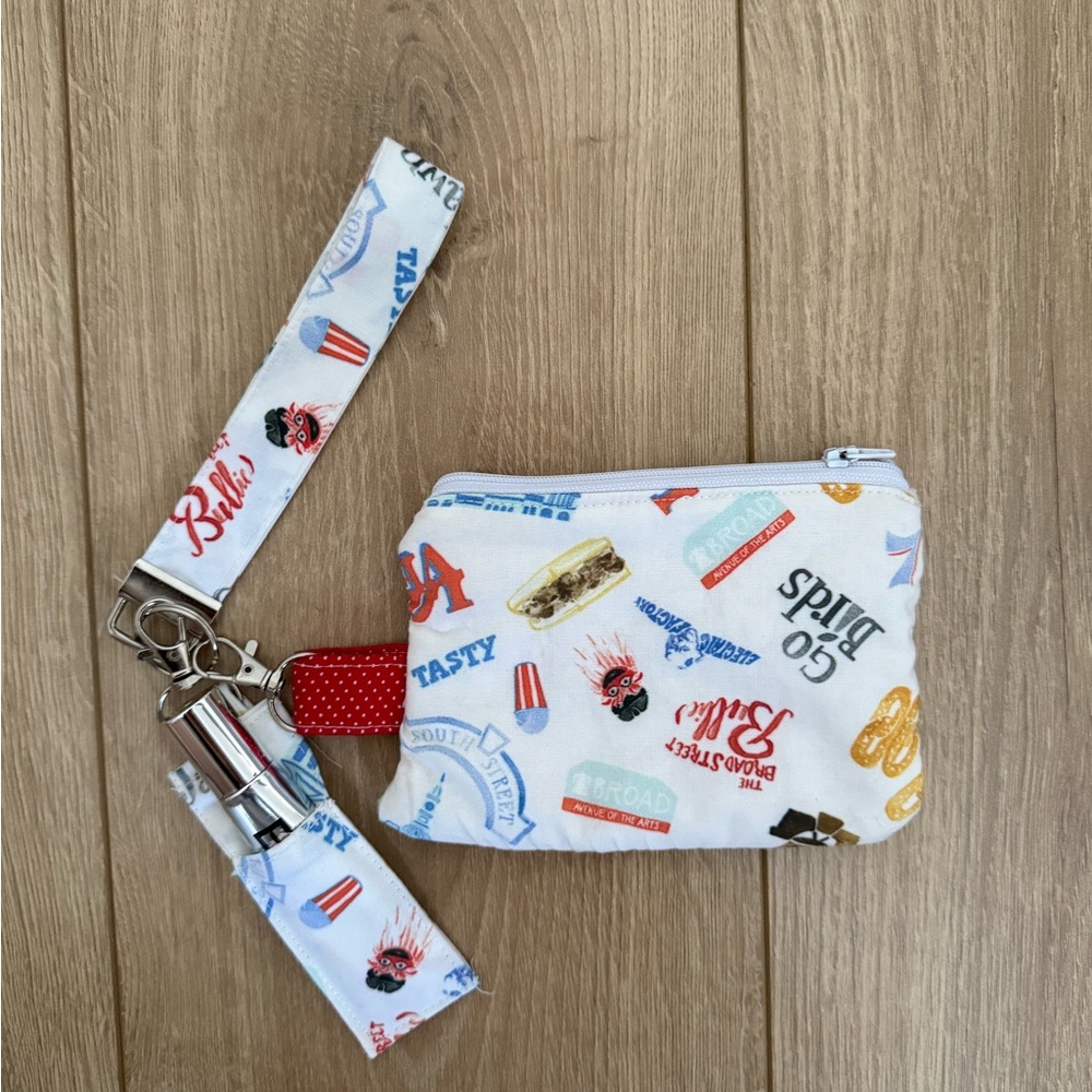 Homemade Philly coin purse w/ lipgloss holder.